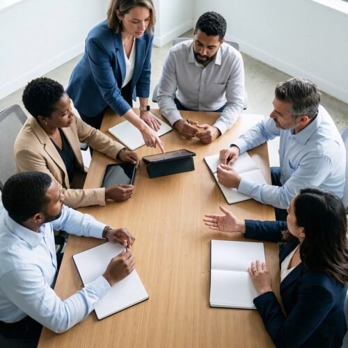 business, meeting, office, teamwork, colleagues, discussion, professional, diversity, table, collaboration, corporate, strategy, workplace, planning, group, communication, leadership, success, bright, focus